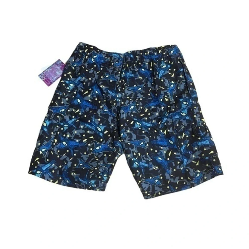 TYR Boy’s Nightfight Challenger Trunk - Black Blue - Size XL (16/18) - NWT